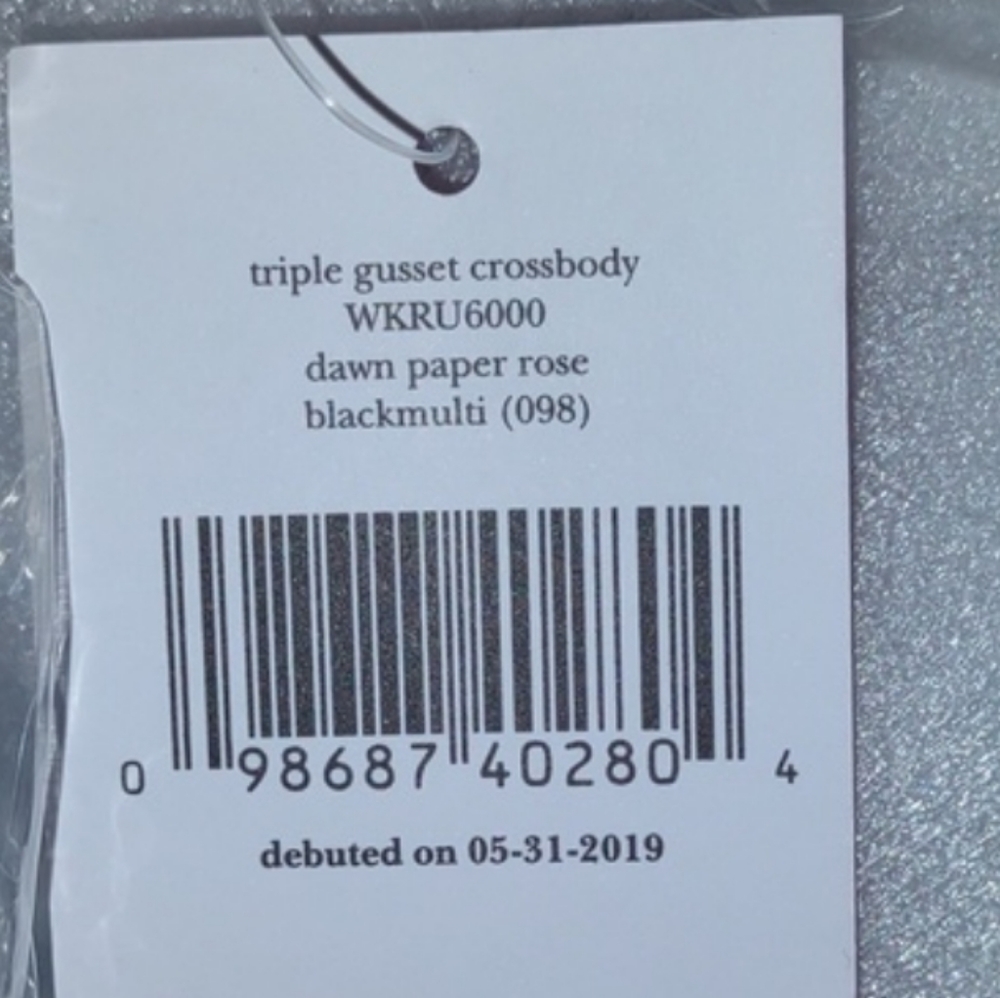 🐻KATE SPADE Dawn Paper Rose Triple Gusset Crossbody in Black Floral - Picture 16 of 16